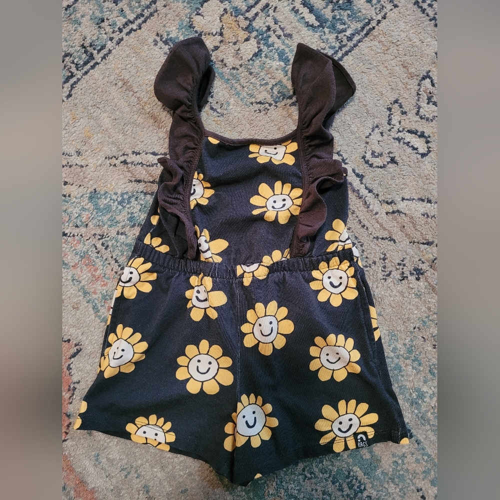 Rags to Raches 2T Smile Sunflower Bodysuit Romper Outfit Smiley Face